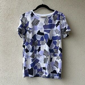 Maison Kitsuné Geo Rocks Purple & White Print Tee